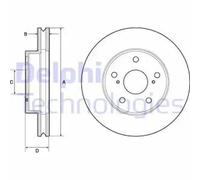 2x Disque de frein ventilé BG4758C DELPHI pour TOYOTA HILUX VII Pick-up