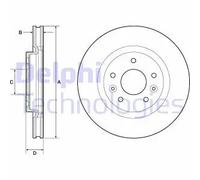 2x Disque de frein ventilé BG4770C DELPHI pour NISSAN RENAULT