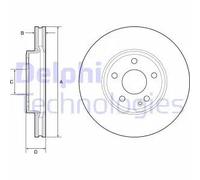 2x Disque de frein ventilé BG4788C DELPHI pour MERCEDES-BENZ CLASSE A CLA Coupé