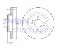 2x Disque de frein ventilé BG4830C DELPHI pour MITSUBISHI