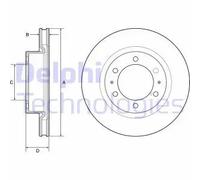 2x Disque de frein ventilé BG4925C DELPHI pour TOYOTA HILUX VII Pick-up