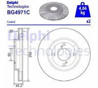 Delphi Disque de frein BG4971C avant ventilé – Jeu de 2