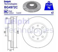 Disque de frein DELPHI BG4972C avant, ventilé, 2 pièce