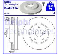 2x Disque de frein ventilé BG5051C DELPHI pour TOYOTA SUZUKI