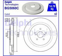 2x Disque de frein ventilé BG5060C DELPHI pour LEXUS RX
