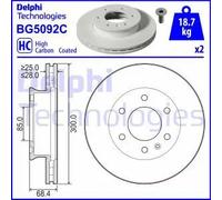 Jeu de 2 disques de frein avant DELPHI BG5092C