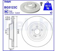 2x Disque de frein ventilé BG5123C DELPHI pour MERCEDES-BENZ GLS GLE GLE Coupe