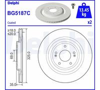 DELPHI BG5187C Disque de frein