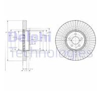 2x Disque de frein ventilé BG9105 DELPHI pour SUBARU LEGACY IV LEGACY IV Break