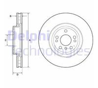 2x Disque de frein ventilé BG9148C DELPHI pour MERCEDES-BENZ CLASSE M GLE Coupe