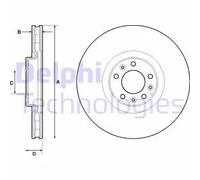 Disque de frein DELPHI BG9151C avant, ventilé, 1 Stück