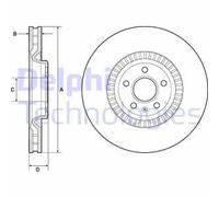 2x Disque de frein ventilé BG9171C DELPHI pour AUDI A7 Sportback A6 C7 A8 D4