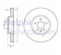 DELPHI BG9184C Disque de frein