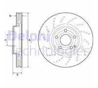 2x Disque de frein ventilé BG9189C DELPHI pour MERCEDES-BENZ CLS