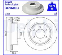 DELPHI BG9600C Disque de frein
