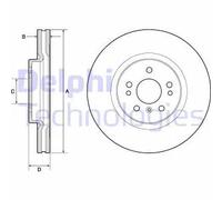 2x Disque de frein ventilé BG9968 DELPHI pour MERCEDES-BENZ CLASSE R CLASSE M