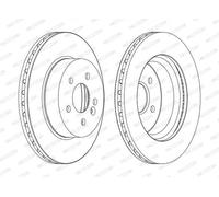 2x Disque de frein ventilé DDF1036C FERODO pour MERCEDES-BENZ CLASSE M