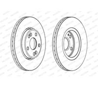 2x Disque de frein ventilé DDF1123C FERODO pour RENAULT SAFRANE I LAGUNA I