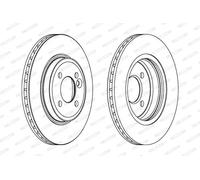 2x Disque de frein ventilé DDF1127C FERODO pour MINI MINI MINI Décapotable