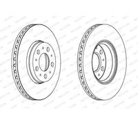 2x Disque de frein ventilé DDF1163C FERODO pour VOLVO V70 I S80 I V70 II S60 I