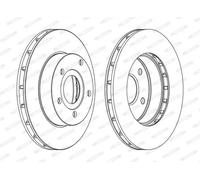 Disque de frein FERODO DDF1169C avant, ventilé, 2 pièce
