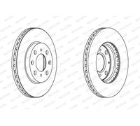 Ferodo Disque de frein DDF1231C ventilé avant 2 pièces pour Honda Capa/Jazz II/Logo