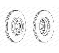 2x Disque de frein ventilé DDF1461C FERODO pour TOYOTA COROLLA COROLLA Break