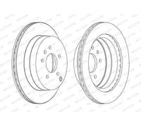 2x Disque de frein ventilé DDF1660C FERODO pour OPEL CHEVROLET