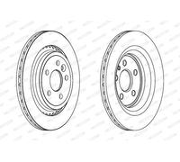2x Disque de frein ventilé DDF1681C FERODO pour VOLVO V60 I V70 III S80 II