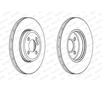 2x Disque de frein ventilé DDF1711C FERODO pour MINI MINI Roadster MINI