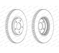 2x Disque de frein ventilé DDF1724C FERODO pour NISSAN RENAULT