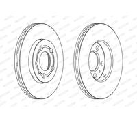 2x Disque de frein ventilé DDF927C FERODO pour AUDI SKODA VW SEAT