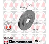 2x Disque de frein ventilé de l'extérieur 100.1241.20 ZIMMERMANN pour AUDI SEAT