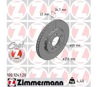 2x Disque de frein ventilé de l'extérieur 100.1241.20 ZIMMERMANN pour VW AUDI