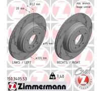 1x Disque de frein ZIMMERMANN 150.3405.53 convient pour BMW BMW (BRILLIANCE)