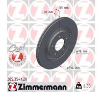 2x Disque de frein ventilé de l'extérieur 285.3541.20 ZIMMERMANN pour HYUNDAI