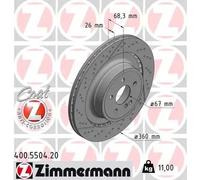 2x Disque de frein ventilé de l'extérieur 400.5504.20 ZIMMERMANN
