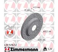 2x Disque de frein ventilé de l'extérieur 430.1496.52 ZIMMERMANN pour CADILLAC