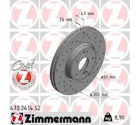 2x Disque de frein ventilé de l'extérieur 470.2414.52 ZIMMERMANN pour RENAULT