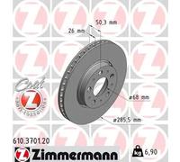 2x Disque de frein ventilé de l'extérieur 610.3701.20 ZIMMERMANN pour VOLVO