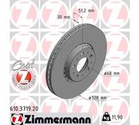 2x Disque de frein ventilé de l'extérieur 610.3719.20 ZIMMERMANN pour VOLVO