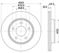 HELLA 8DD 355 101-351 Disque de frein