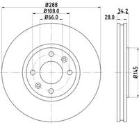 2x Disque de frein ventilé de l'extérieur 8DD 355 107-841 HELLA PAGID