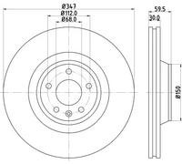 HELLA 8Dd 355 128-311 Disque De Frein - 54324Pro_Hc - À Haute Teneur En Carbone - Revêtu
