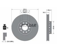 2x Disque de frein ventilé de l'extérieur 92073200 TEXTAR pour AUDI 100 C4 Avant