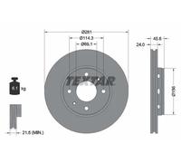 2x Disque de frein ventilé de l'extérieur 92100403 TEXTAR pour MITSUBISHI VOLVO