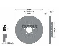 2x Disque de frein ventilé de l'extérieur 92103400 TEXTAR pour ROVER MG