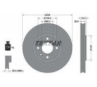 2x Disque de frein ventilé de l'extérieur 92107800 TEXTAR pour CITROËN XANTIA
