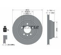 2x Disque de frein ventilé de l'extérieur 92121903 TEXTAR pour VW TOUAREG