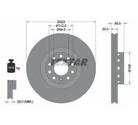 2x Disque de frein ventilé de l'extérieur 92122103 TEXTAR pour VW PHAETON